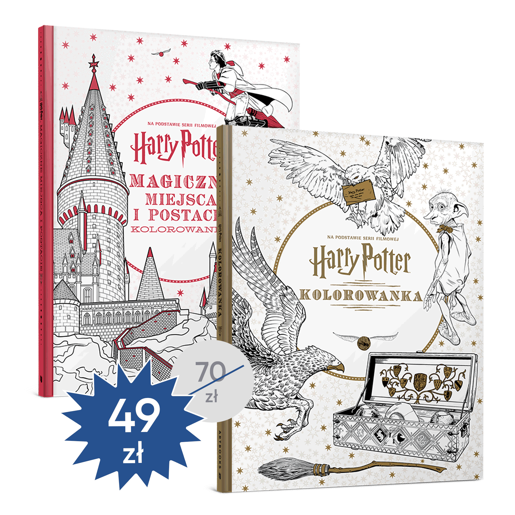 Zestaw dwóch kolorowanek z uniwersum Harry’ego Pottera